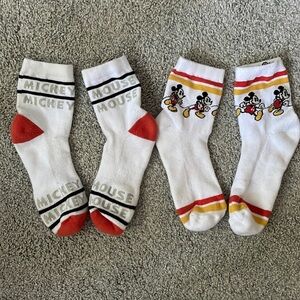 Disney retro inspired Mickey Mouse crew socks - 2 pairs of disney crew socks